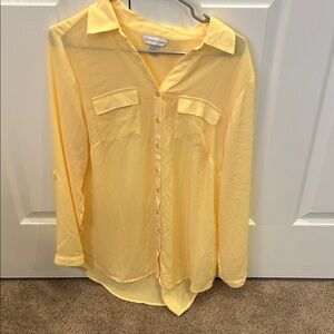 Christopher & Banks Yellow Button Down Shirt